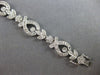 WIDE 2.56CT DIAMOND 14KT WHITE GOLD 3D MULTI LEAF TEAR DROP LOVE TENNIS BRACELET