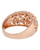 ESTATE .87CT WHITE & MOCHA DIAMOND 18KT ROSE GOLD CLASSIC MULTI FLOWER FUN RING