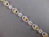 LARGE 9.06CT WHITE & FANCY YELLOW DIAMOND 18KT 2 TONE GOLD LOVE TENNIS BRACELET