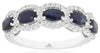 ESTATE 2.04CT DIAMOND & AAA SAPPHIRE 14K WHITE GOLD 3D OVAL & ROUND 5 STONE RING