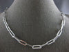 ESTATE LONG 1.55CT DIAMOND 14KT WHITE GOLD 3D OVAL CLASSIC LINK LOVE NECKLACE