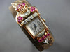 ANTIQUE EXTRA LONG 1.3CT DIAMOND & AAA RUBY 14KT ROSE GOLD HAMILTON WATCH #28011