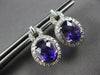 LARGE 2.56CT DIAMOND & AAA AMETHYST 14KT WHITE GOLD LOVE KNOT HANGING EARRINGS