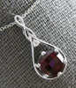 1.89CT DIAMOND & AAA GARNET 14KT WHITE GOLD TEAR DROP FILIGREE FLOATING PENDANT