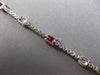 3.88CT DIAMOND & AAA RUBY 14KT WHITE GOLD OVAL ROUND & BAGUETTE TENNIS BRACELET