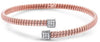 .17CT DIAMOND 18KT WHITE & ROSE GOLD 3D DOUBLE SQUARE SNAKE CUFF BANGLE BRACELET