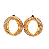 ESTATE .67CT DIAMOND 18KT YELLOW GOLD 3D CIRCULAR LOVE KNOT FUN HANGING EARRINGS