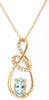 .50CT DIAMOND & AAA AQUAMARINE 14KT ROSE GOLD 3D OVAL & ROUND TEAR DROP PENDANT