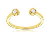 ESTATE .10CT DIAMOND 14KT YELLOW GOLD 3D CLASSIC BEZEL TWO STONE LOVE RING