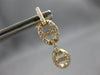 ESTATE .68CT DIAMOND 18KT YELLOW GOLD 3D DOUBLE LOVE KNOT FUN HANGING EARRINGS