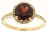 ESTATE 2.56CT DIAMOND & AAA GARNET 14KT YELLOW GOLD ROUND HALO CLASSIC FUN RING