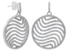 ESTATE 1.04CT DIAMOND 14KT WHITE GOLD CIRCULAR MULTI SWIRL FUN HANGING EARRINGS
