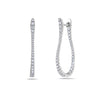 ESTATE .90CT DIAMOND 18KT WHITE GOLD 3D INSIDE OUT OVAL HOOP HANGING EARRINGS