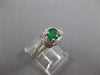 ESTATE 1.18CT DIAMOND & AAA EMERALD 14K WHITE GOLD ROUND HALO FILIGREE LOVE RING