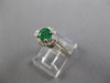 ESTATE 1.18CT DIAMOND & AAA EMERALD 14K WHITE GOLD ROUND HALO FILIGREE LOVE RING