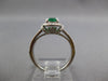 ESTATE 1.18CT DIAMOND & AAA EMERALD 14K WHITE GOLD ROUND HALO FILIGREE LOVE RING