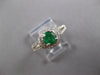 ESTATE 1.18CT DIAMOND & AAA EMERALD 14K WHITE GOLD ROUND HALO FILIGREE LOVE RING