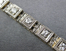 ANTIQUE .52CT OLD MINE DIAMOND 14KT PLATINUM ART DECO FILIGREE 7 STONE BRACELET