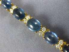 ANTIQUE LARGE 16.20CT DIAMOND & AAA SAPPHIRE 14K YELLOW GOLD OVAL BRACELET 20925