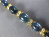 ANTIQUE LARGE 16.20CT DIAMOND & AAA SAPPHIRE 14K YELLOW GOLD OVAL BRACELET 20925
