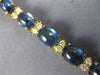 ANTIQUE LARGE 16.20CT DIAMOND & AAA SAPPHIRE 14K YELLOW GOLD OVAL BRACELET 20925