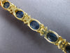 ANTIQUE LARGE 16.20CT DIAMOND & AAA SAPPHIRE 14K YELLOW GOLD OVAL BRACELET 20925