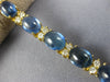 ANTIQUE LARGE 16.20CT DIAMOND & AAA SAPPHIRE 14K YELLOW GOLD OVAL BRACELET 20925