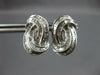 ESTATE .70CT DIAMOND 18KT WHITE GOLD BAGUETTE DOUBLE SWIRL CLASSIC STUD EARRINGS