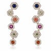1.17CT DIAMOND & MULTI COLOR SAPPHIRE 14KT ROSE GOLD MULTI HEXAGON EARRINGS