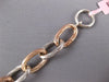 LARGE & LONG .98CT DIAMOND 14KT WHITE & ROSE GOLD OVAL LINK TOGGLE LOVE BRACELET