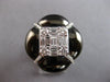 EXTRA LARGE 2.14CT DIAMOND & BLACK ENAMEL 18KT WHITE GOLD SQUARE FLOWER FUN RING