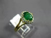 ESTATE .95CT DIAMOND & AAA OVAL EMERALD 14KT YELLOW GOLD CLASSIC ENGAGEMENT RING