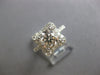 ESTATE LARGE 1.74CT DIAMOND 18K WHITE GOLD SOLITAIRE HALO SQUARE ENGAGEMENT RING