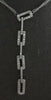 LARGE .95CT DIAMOND 14KT WHITE GOLD MULTI LINK RECTANGULAR LARIAT LOVE NECKLACE