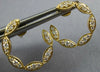 ESTATE .62CT DIAMOND 18KT YELLOW GOLD MULTI LEAF SIDEWAYS HOOP HANGING EARRINGS