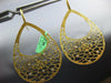 EXTRA LARGE .20CT DIAMOND 18KT YELLOW GOLD TEAR DROP ETOILE FUN HANGING EARRINGS
