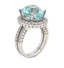 EXTRA LARGE 8.48CT DIAMOND & AAA PARAIBA TOURMALINE 18K 2 TONE GOLD 3D HALO RING
