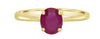 ESTATE 1.29CT AAA RUBY 14KT YELLOW GOLD 3D CLASSIC OVAL SOLIATIRE FUN RING