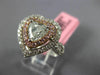 ESTATE 1.79CT WHITE & PINK DIAMOND 18KT 2 TONE GOLD DOUBLE HALO ENGAGEMENT RING