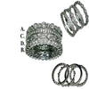 WIDE 1.57CT DIAMOND 18KT YELLOW GOLD MULTI BAND FILIGREE STACKABLE ETERNITY RING