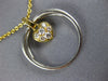 ESTATE .23CT DIAMOND 18KT WHITE & YELLOW GOLD CIRCLE OF LIFE HEART LOVE PENDANT