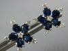 LARGE 2.89CT DIAMOND & AAA SAPPHIRE 18KT WHITE GOLD 3D SNOWFLAKE STUD EARRINGS