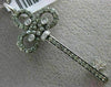 ESTATE LARGE .50CT WHITE & CHOCOLATE FANCY DIAMOND 14K WHITE GOLD 3D KEY PENDANT