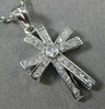 ANTIQUE .35CT DIAMOND 14KT WHITE GOLD CLASSIC 3 DIMENSIONAL CROSS PENDANT #12340