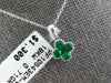 SMALL .36CT AAA EMERALD 18KT WHITE GOLD 3D INVISIBLE ROUND FLOWER LOVE PENDANT