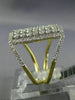 ESTATE LARGE 1.16CT DIAMOND 14KT WHITE & YELLOW GOLD MULTI ROW RECTANGULAR RING