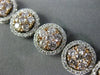 ESTATE WIDE 11.49CT WHITE & PINK DIAMOND 18KT 2 TONE GOLD FLOWER TENNIS BRACELET