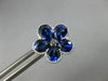 ESTATE LARGE 3.98CT DIAMOND & AAA SAPPHIRE 18KT WHITE GOLD FLOWER STUD EARRINGS