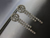 LARGE 1.80CT DIAMOND 14KT WHITE GOLD 3D TWO ROW CIRCULAR HANGING EARRINGS #27944