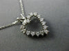 ESTATE SMALL .30CT DIAMOND 14KT WHITE GOLD 3D OPEN HEART FLOATING LOVE PENDANT
